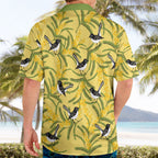 Australia Wattle Day Hawaiian Shirt Acacia Pycnantha Willie Wagtail Seamless Style