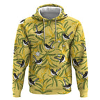 Australia Wattle Day Hoodie Acacia Pycnantha Willie Wagtail Seamless Style