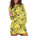Australia Wattle Day Hoodie Dress Acacia Pycnantha Willie Wagtail Seamless Style