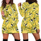 Australia Wattle Day Hoodie Dress Acacia Pycnantha Willie Wagtail Seamless Style