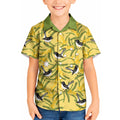 Australia Wattle Day Kid Hawaiian Shirt Acacia Pycnantha Willie Wagtail Seamless Style