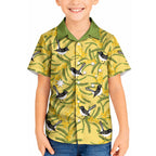 Australia Wattle Day Kid Hawaiian Shirt Acacia Pycnantha Willie Wagtail Seamless Style