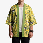 Australia Wattle Day Kimono Acacia Pycnantha Willie Wagtail Seamless Style