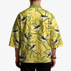 Australia Wattle Day Kimono Acacia Pycnantha Willie Wagtail Seamless Style