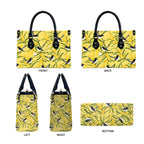 Australia Wattle Day Leather Bag Acacia Pycnantha Willie Wagtail Seamless Style