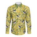 Australia Wattle Day Long Sleeve Button Shirt Acacia Pycnantha Willie Wagtail Seamless Style
