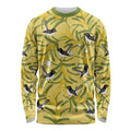 Australia Wattle Day Long Sleeve Shirt Acacia Pycnantha Willie Wagtail Seamless Style