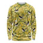 Australia Wattle Day Long Sleeve Shirt Acacia Pycnantha Willie Wagtail Seamless Style
