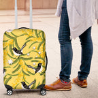 Australia Wattle Day Luggage Cover Acacia Pycnantha Willie Wagtail Seamless Style