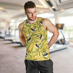 Australia Wattle Day Men Tank Top Acacia Pycnantha Willie Wagtail Seamless Style