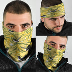 Australia Wattle Day Neck Gaiter Acacia Pycnantha Willie Wagtail Seamless Style
