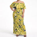 Australia Wattle Day Off Shoulder Maxi Dress Acacia Pycnantha Willie Wagtail Seamless Style