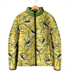 Australia Wattle Day Padded Jacket Acacia Pycnantha Willie Wagtail Seamless Style