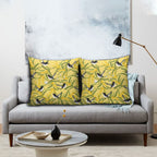 Australia Wattle Day Pillow Cover Acacia Pycnantha Willie Wagtail Seamless Style