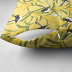 Australia Wattle Day Pillow Cover Acacia Pycnantha Willie Wagtail Seamless Style