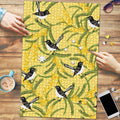 Australia Wattle Day Puzzle Acacia Pycnantha Willie Wagtail Seamless Style