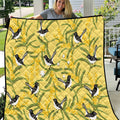 Australia Wattle Day Quilt Acacia Pycnantha Willie Wagtail Seamless Style