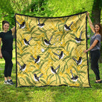 Australia Wattle Day Quilt Acacia Pycnantha Willie Wagtail Seamless Style