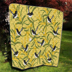 Australia Wattle Day Quilt Acacia Pycnantha Willie Wagtail Seamless Style
