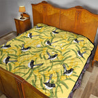 Australia Wattle Day Quilt Acacia Pycnantha Willie Wagtail Seamless Style