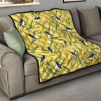 Australia Wattle Day Quilt Acacia Pycnantha Willie Wagtail Seamless Style