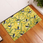 Australia Wattle Day Rubber Doormat Acacia Pycnantha Willie Wagtail Seamless Style