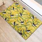 Australia Wattle Day Rubber Doormat Acacia Pycnantha Willie Wagtail Seamless Style