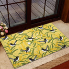 Australia Wattle Day Rubber Doormat Acacia Pycnantha Willie Wagtail Seamless Style