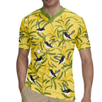Australia Wattle Day Rugby Jersey Acacia Pycnantha Willie Wagtail Seamless Style