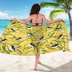 Australia Wattle Day Sarong Acacia Pycnantha Willie Wagtail Seamless Style