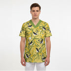 Australia Wattle Day Scrub Top Acacia Pycnantha Willie Wagtail Seamless Style