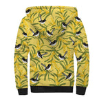 Australia Wattle Day Sherpa Hoodie Acacia Pycnantha Willie Wagtail Seamless Style