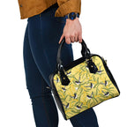 Australia Wattle Day Shoulder Handbag Acacia Pycnantha Willie Wagtail Seamless Style