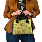 Australia Wattle Day Shoulder Handbag Acacia Pycnantha Willie Wagtail Seamless Style