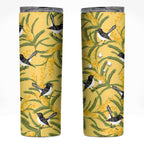 Australia Wattle Day Skinny Tumbler Acacia Pycnantha Willie Wagtail Seamless Style