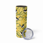 Australia Wattle Day Skinny Tumbler Acacia Pycnantha Willie Wagtail Seamless Style