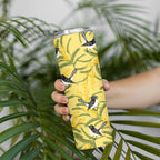 Australia Wattle Day Skinny Tumbler Acacia Pycnantha Willie Wagtail Seamless Style
