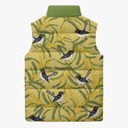 Australia Wattle Day Sleeveless Puffer Jacket Acacia Pycnantha Willie Wagtail Seamless Style