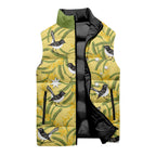 Australia Wattle Day Sleeveless Puffer Jacket Acacia Pycnantha Willie Wagtail Seamless Style