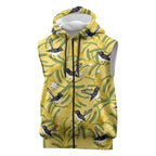 Australia Wattle Day Sleeveless Zip Hoodie Acacia Pycnantha Willie Wagtail Seamless Style