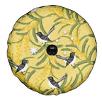 Australia Wattle Day Spare Tire Cover Acacia Pycnantha Willie Wagtail Seamless Style