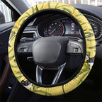 Australia Wattle Day Steering Wheel Cover Acacia Pycnantha Willie Wagtail Seamless Style