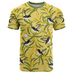 Australia Wattle Day T Shirt Acacia Pycnantha Willie Wagtail Seamless Style