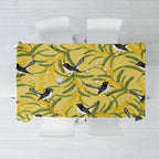 Australia Wattle Day Tablecloth Acacia Pycnantha Willie Wagtail Seamless Style