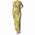 Australia Wattle Day Tank Maxi Dress Acacia Pycnantha Willie Wagtail Seamless Style