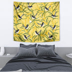 Australia Wattle Day Tapestry Acacia Pycnantha Willie Wagtail Seamless Style