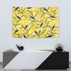 Australia Wattle Day Tapestry Acacia Pycnantha Willie Wagtail Seamless Style