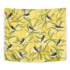 Australia Wattle Day Tapestry Acacia Pycnantha Willie Wagtail Seamless Style