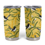 Australia Wattle Day Tumbler Cup Acacia Pycnantha Willie Wagtail Seamless Style