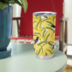 Australia Wattle Day Tumbler Cup Acacia Pycnantha Willie Wagtail Seamless Style